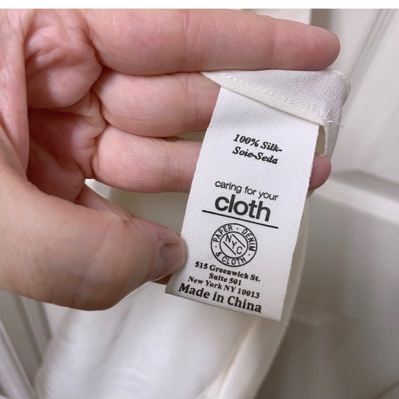 NWT Paper Denim & Cloth Silk Snap Blouse Ivory - Picture 4 of 4